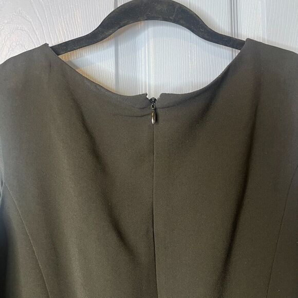 Adrianna Papell Black Evening Dress w/ White Pants Underneath Split Front Sz 16W - Picture 8 of 11